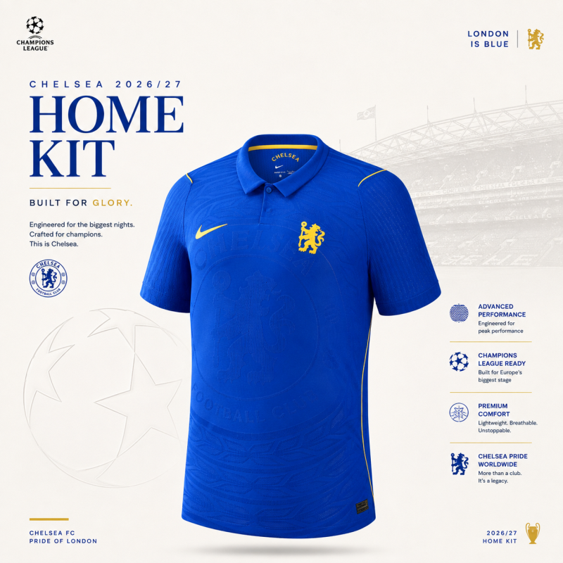 Chelsea 2026/27 Home Kit (Player Edition)