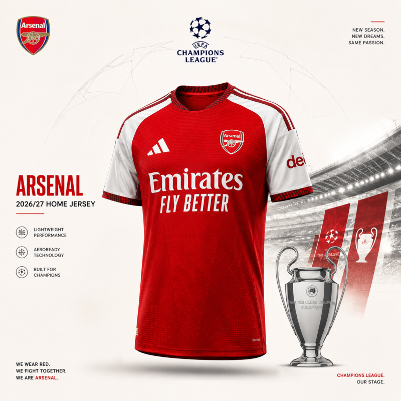 ARSENAL 2026/27 HOME KIT (Player Edition)