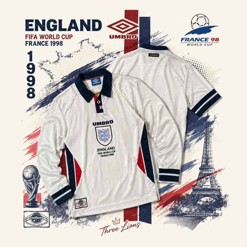 England 1998 Home Retro Kit (World Cup)